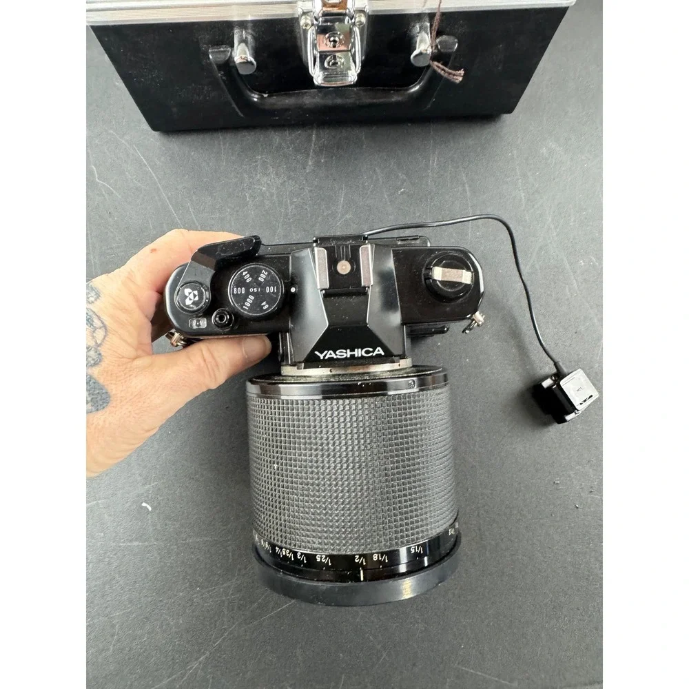 Yashica Dental-Eye 35mm SLR Film Camera Kit with 55mm Macro Lens Ring Flash Case